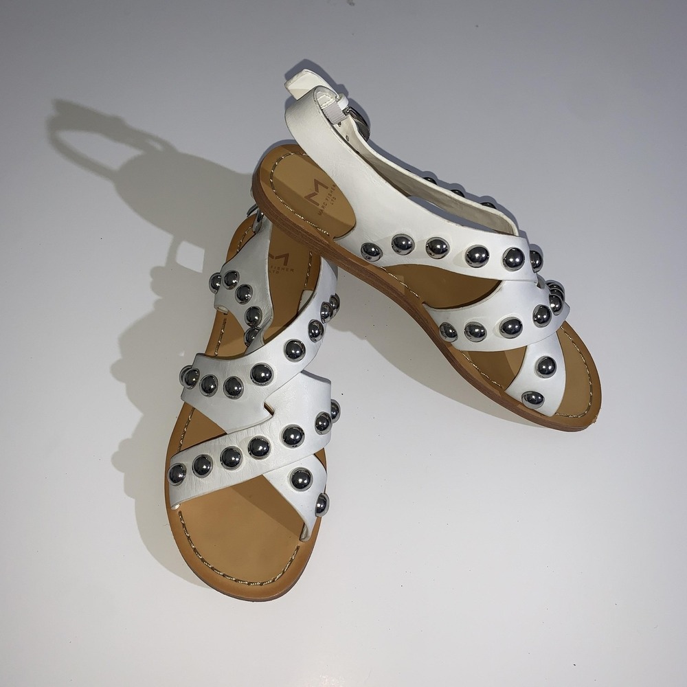 Marc Fisher Shoes Womens Size 7M Studded Sandals Leather Summer Strappy